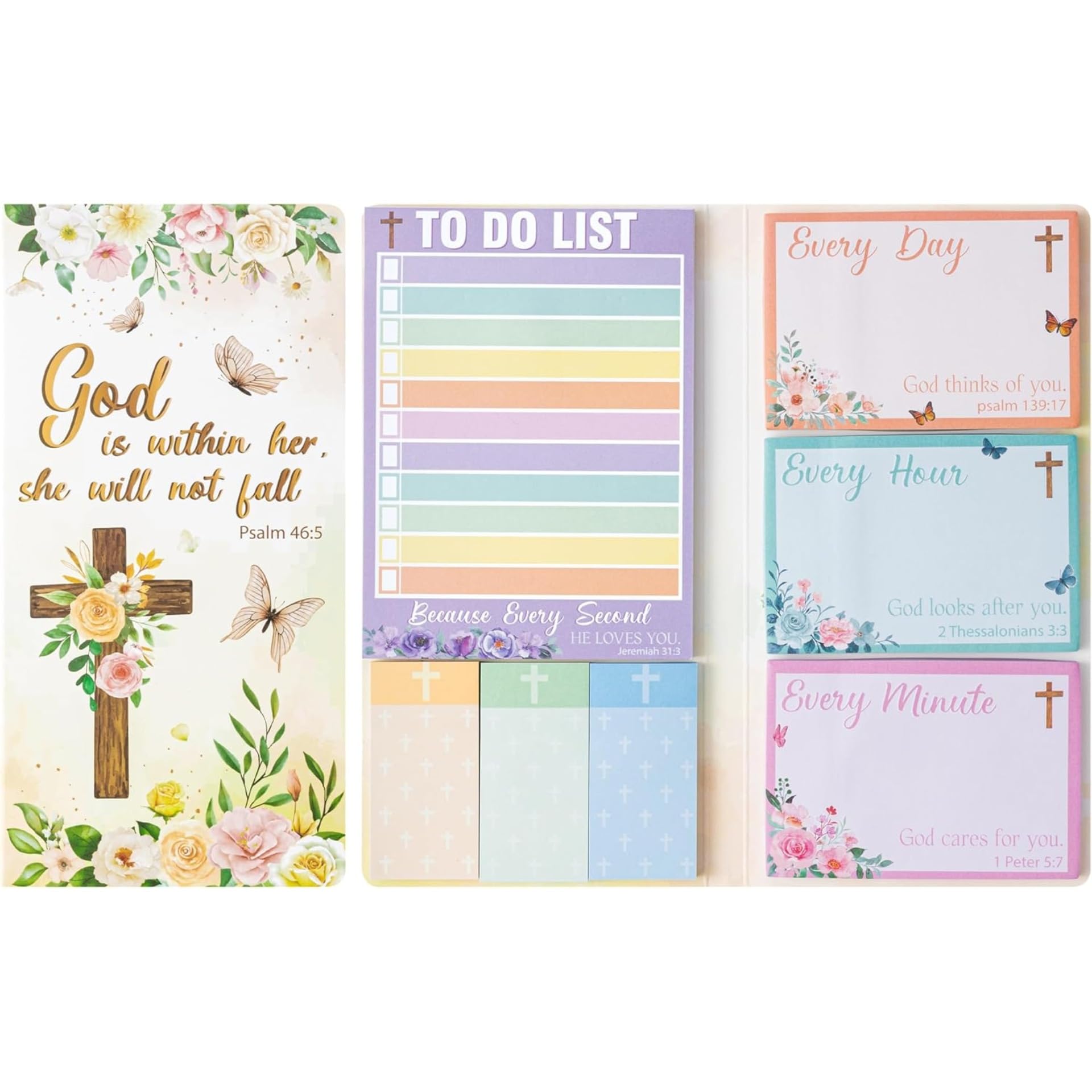 Bible Notes Set, 550 Sheets,Cute Cartoon Dog Post It Notes with 3 Point Pens, Self-Adhesive Writing Memo Pages Back to School Office Supplies
