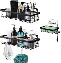 Shower Caddy, 3-Pack Shower Shelves,Self Adhesive No Drilling Kitchen or Bathroom Organizer,Stainless Steel Adhesive Bathroom Shelf for Inside Shower
