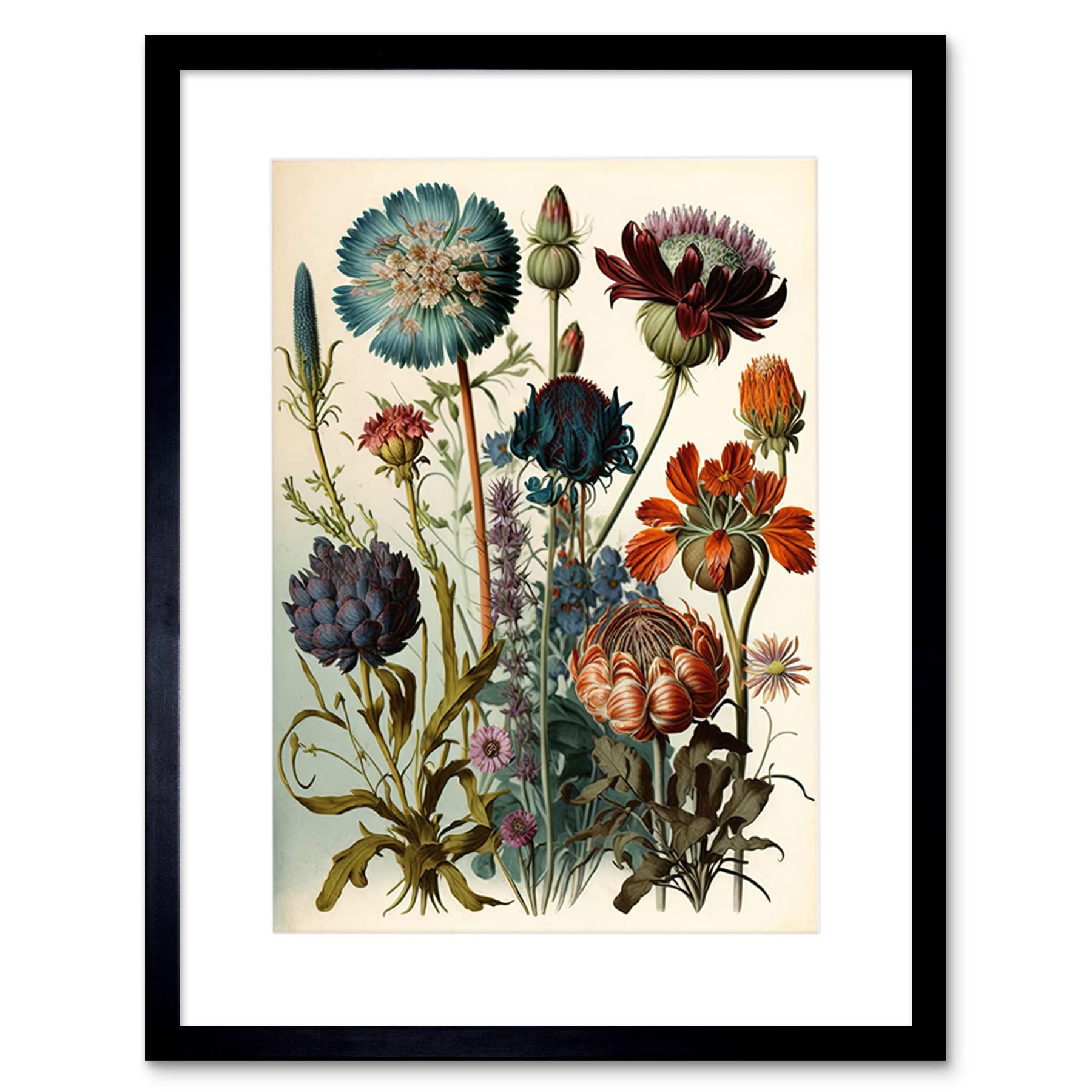 Ernst Haeckel Botanical Plant Study Print - Vintage Watercolour Artwork - Framed 7x9 Inch