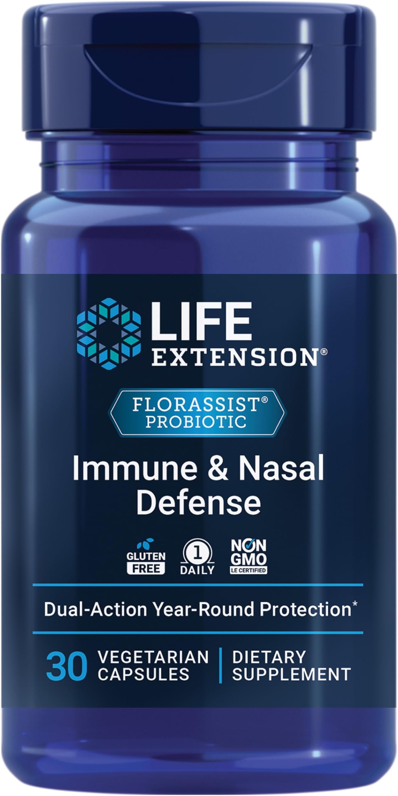FLORASSIST® Immune & Nasal Defense, L. rhamnosus CRL1505, Immune Response, Healthy Nasal Airflow, Seasonal Support, Gluten-Free, Non-GMO, 1 Daily, Vegetarian, 30 Capsules
