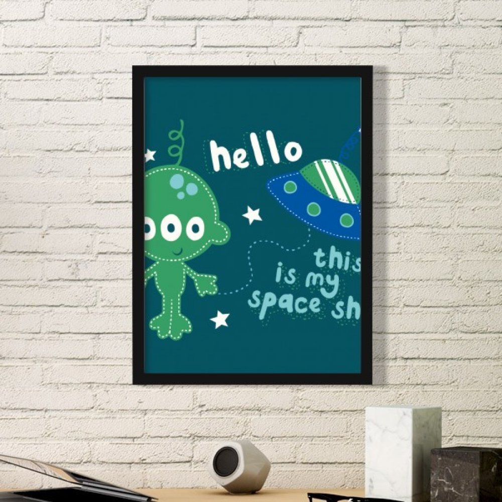 Cadre alien univers cadeau idéal sticker mural estampe noir