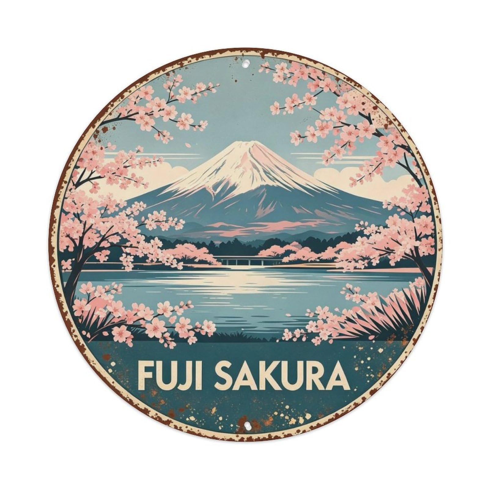 Fuji Sakura Japan Metal Tin Sign Plaque