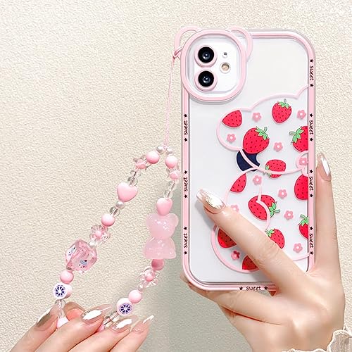 Miniatura 2 de NITITOP Funda compatible con iPhone 12, bonito oso transparente con flores para niñas y mujeres, patrón con orejas de oso, TPU suave a prueba de