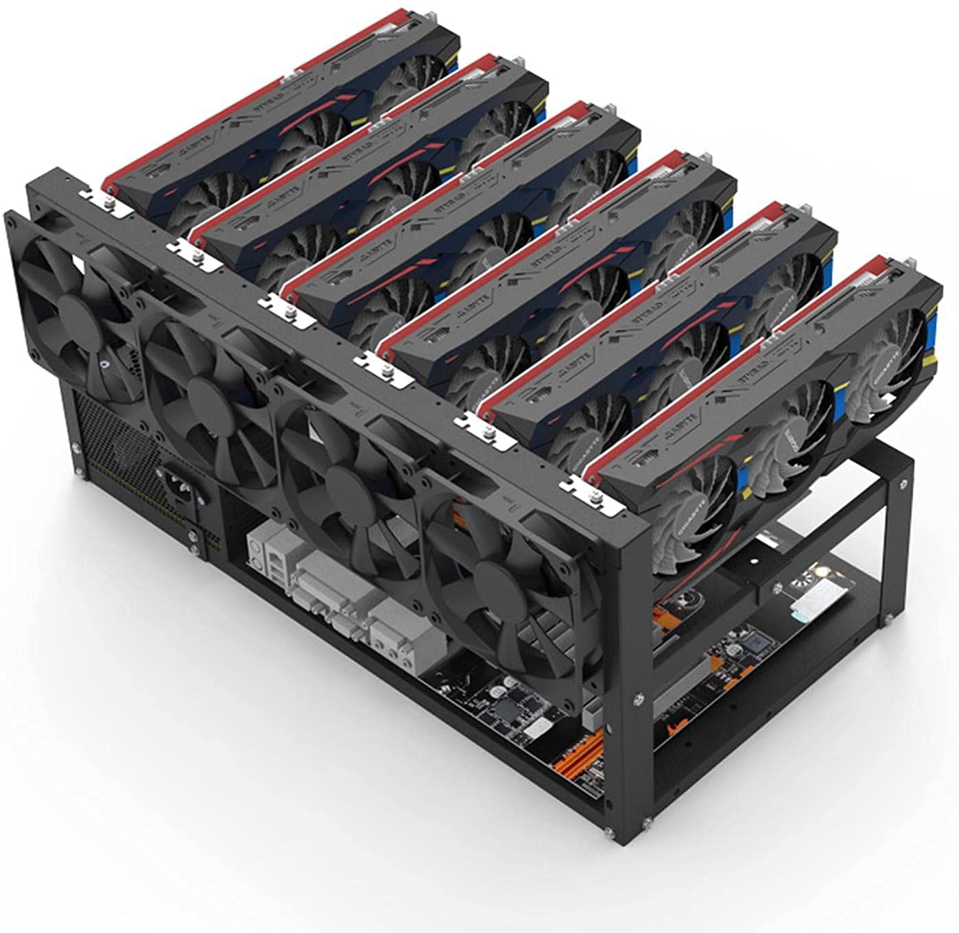 Amazon.co.jp: サーバーラックキャビネット GPUフレーム マイニングリグ6GPU ビットコインマザーボード  マザーボードブラケット固定フレーム Tophacker : パソコン・周辺機器