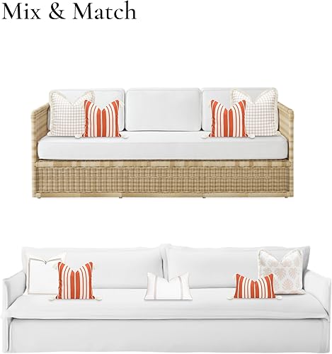 Miniatura 4 de Hofdeco Premium Funda de almohada otoñal para patio interior y exterior, 18 x 18 pulgadas, repelente al agua para patio trasero, sofá, borla de