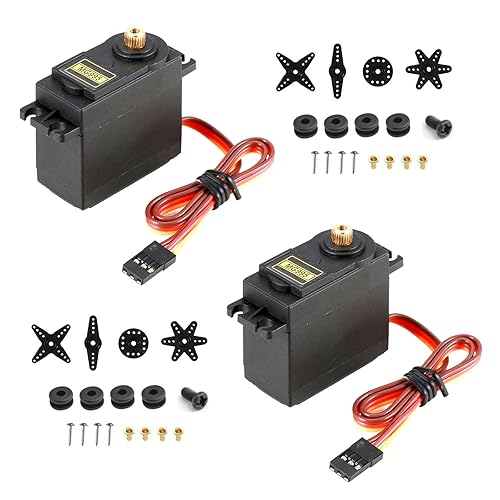 SIPYTOPF 2 piezas MG995 Micro Servo engranaje de metal de 180 Servo 441lbs Digital de alta velocidad Servo Motor para RC Robot Brazo Helicóptero