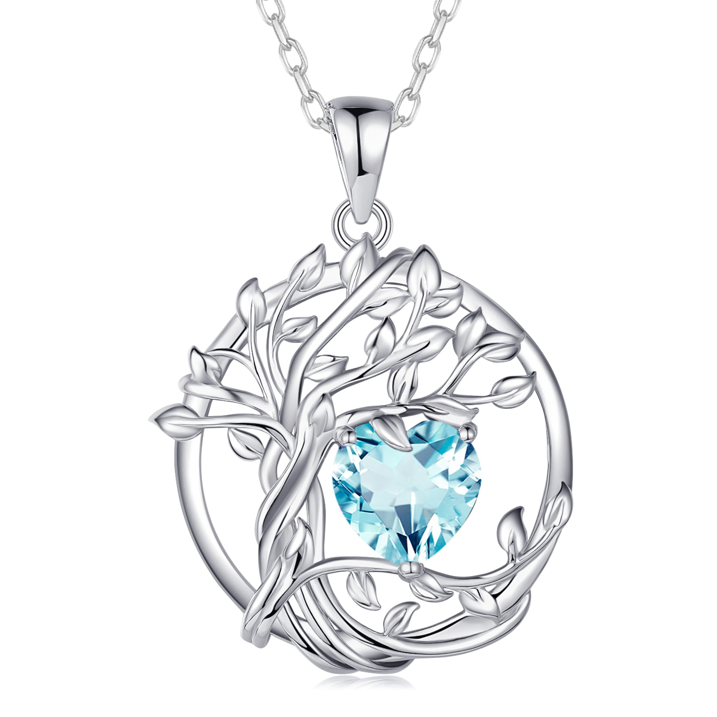 FANCIME Collana da donna con albero della vita, in argento Sterling 925, con ciondolo a forma di albero della vita, ideale come regalo per donne e ragazze, lunghezza: 40 + 5 cm