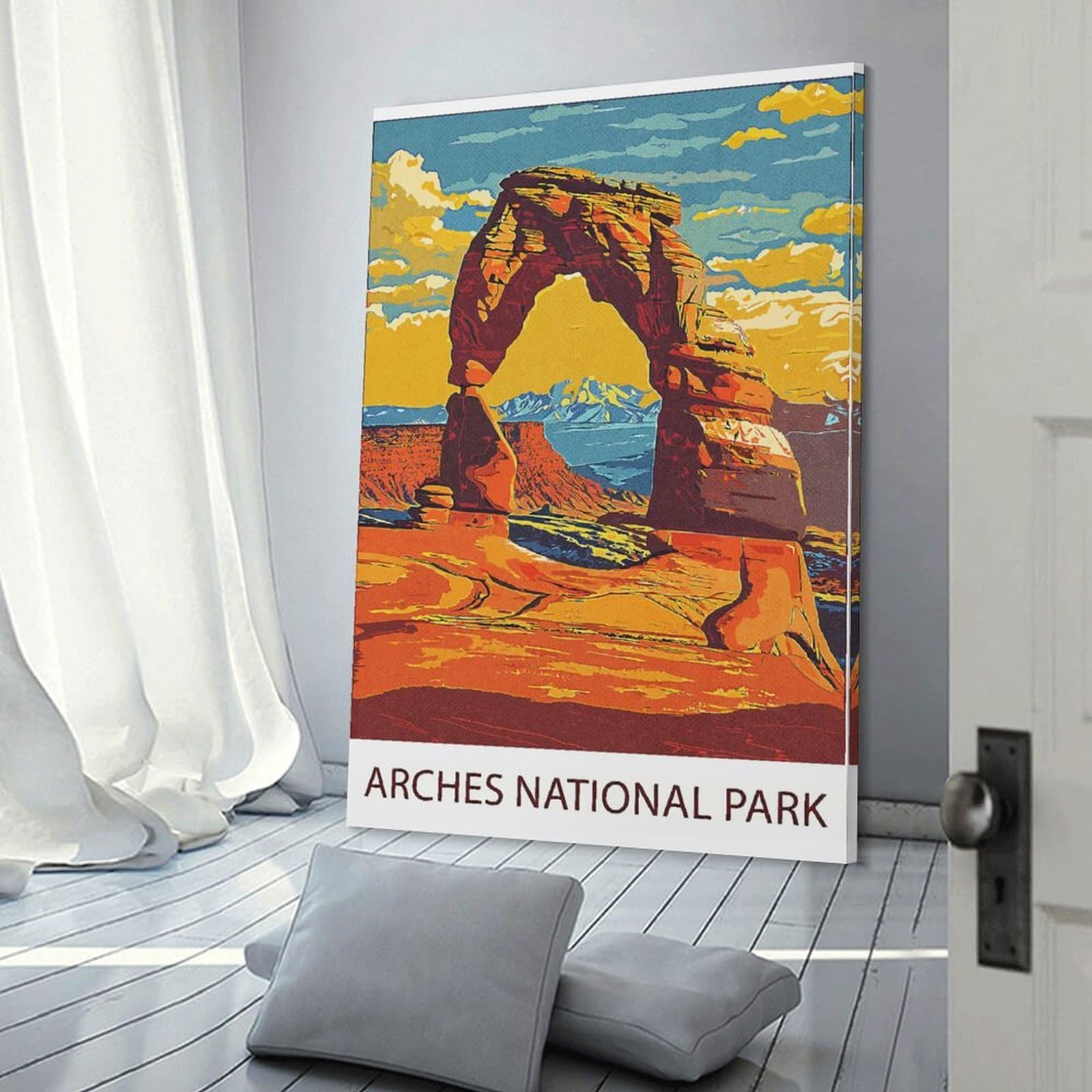 Junmoney Arches National Park Room Decor Wall Art, 24x36inch(60x90cm), for Hallway, Lounge Or Guest Room, Gift Idea for Housewarming And Birthdays
