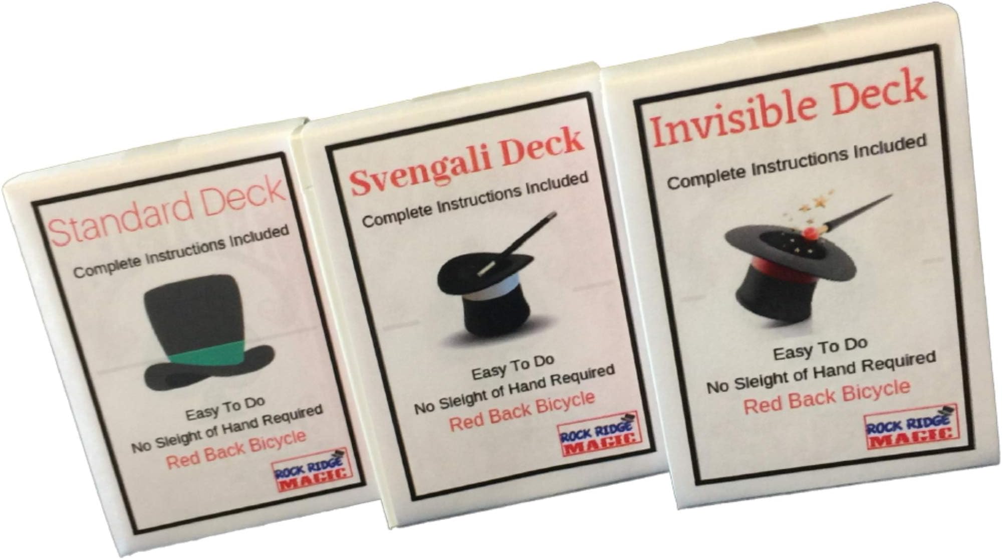 Masters Combo: Invisible, Svengali and a Standard Deck Deception Trick Kit Red Back
