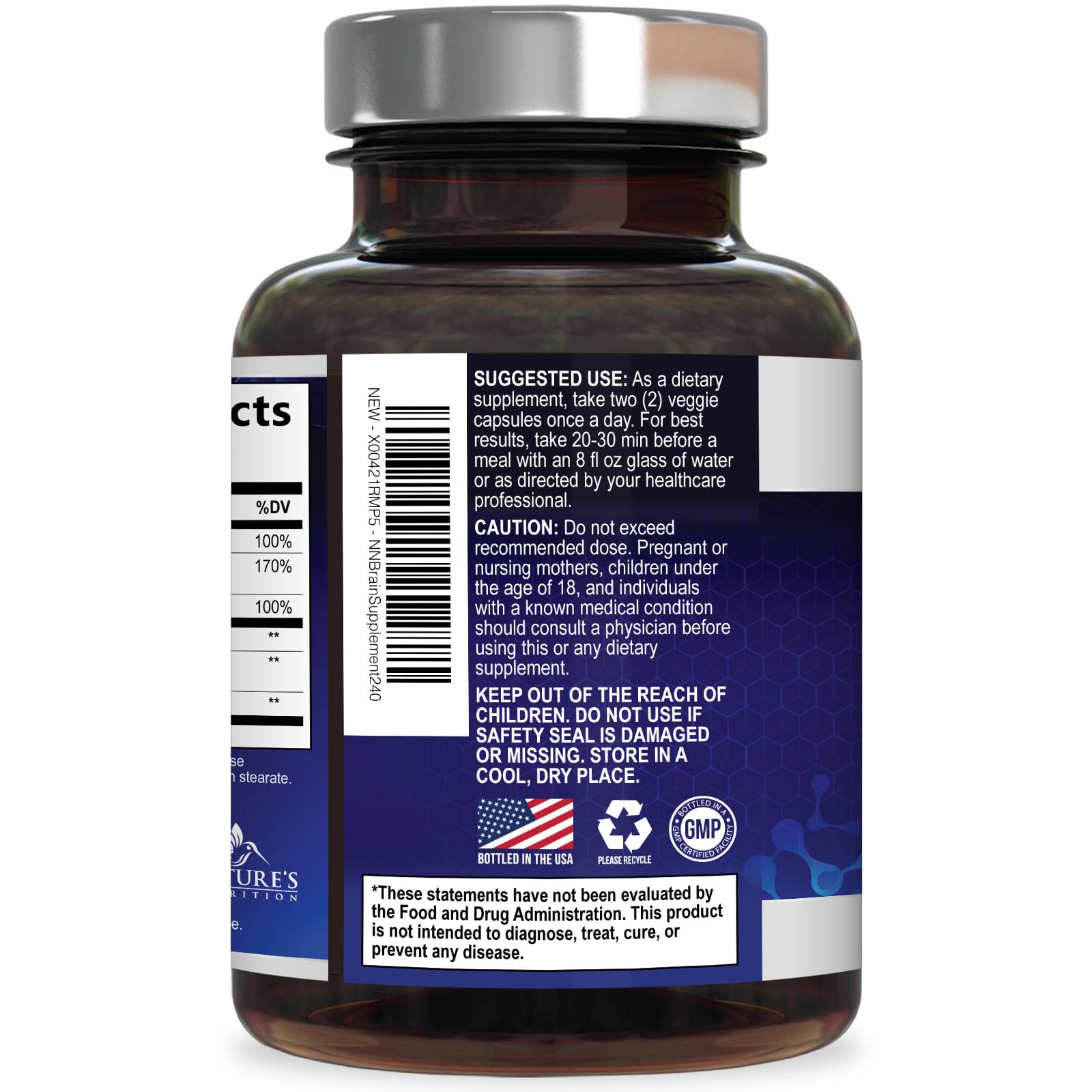 Brain Memory Supplement Pills - 3X Strength Nootropics for Concentration, Clarity & Focus Support - Brain Cognitive Vitamins with Phosphatidylserine & Green Coffee Bean, Brain Booster - 240 Capsules — Amazon image 8