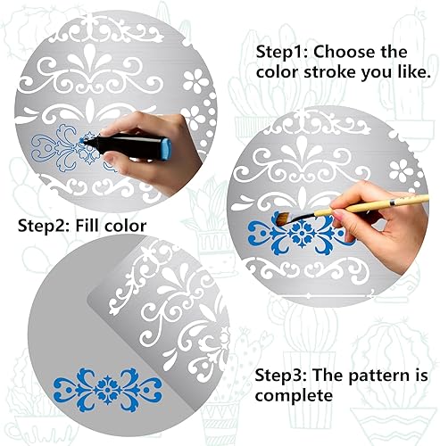 Miniatura 4 de GORGECRAFT Plantillas de plantillas de vid de metal de 6.3 in, plantillas reutilizables de acero inoxidable, letreros de decoración de diario para