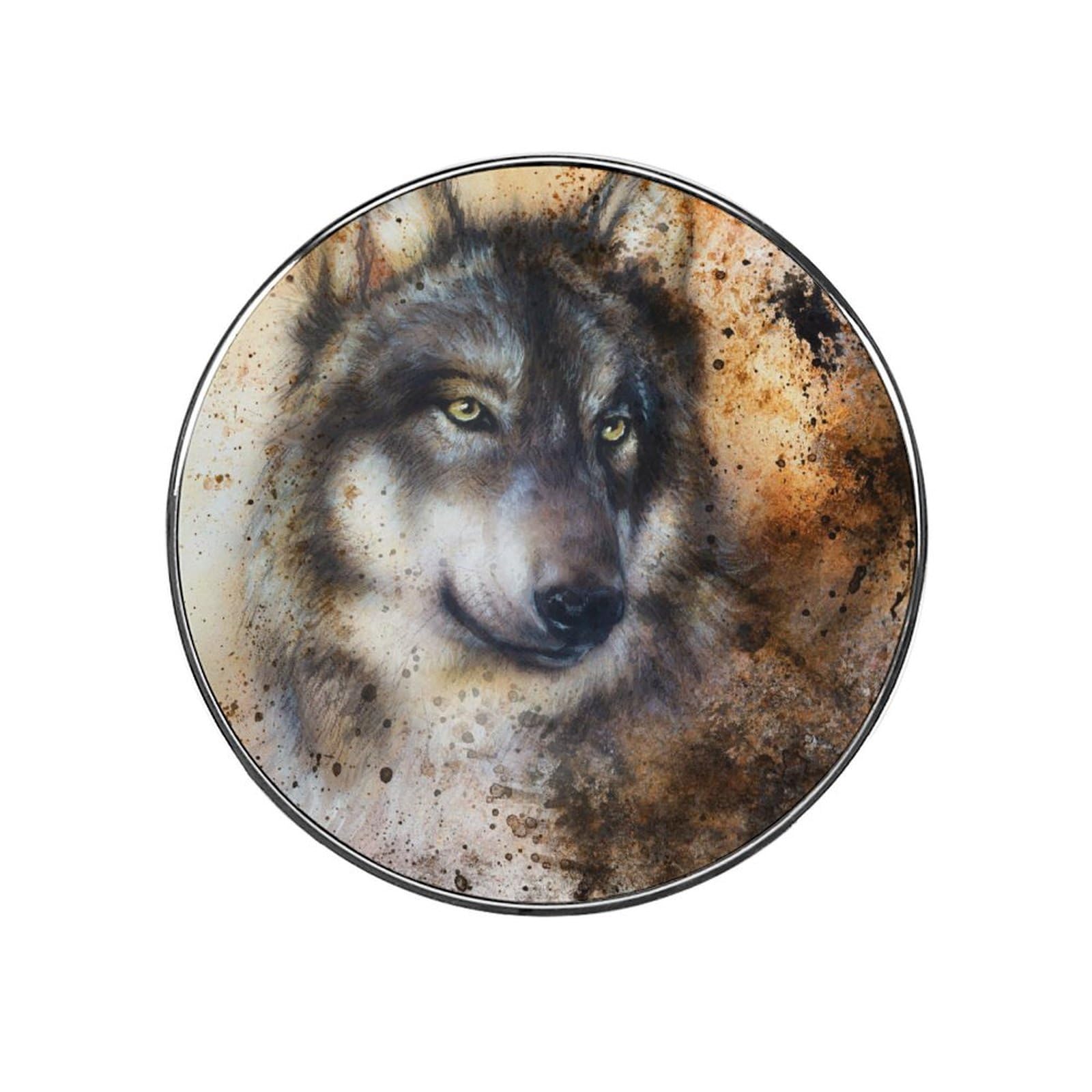 Watercolor Wolf Alloy Fridge Magnet For Office Cabinet Refrigerator Whiteboard Photo