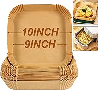 Vista 14 de BYKITCHEN 300 forros de papel desechables para freidora de aire Ninja AF141 5 QT Pro AF181 6.5QT, Cosori Chefman de 6 cuartos de galón y otros 5 a 8