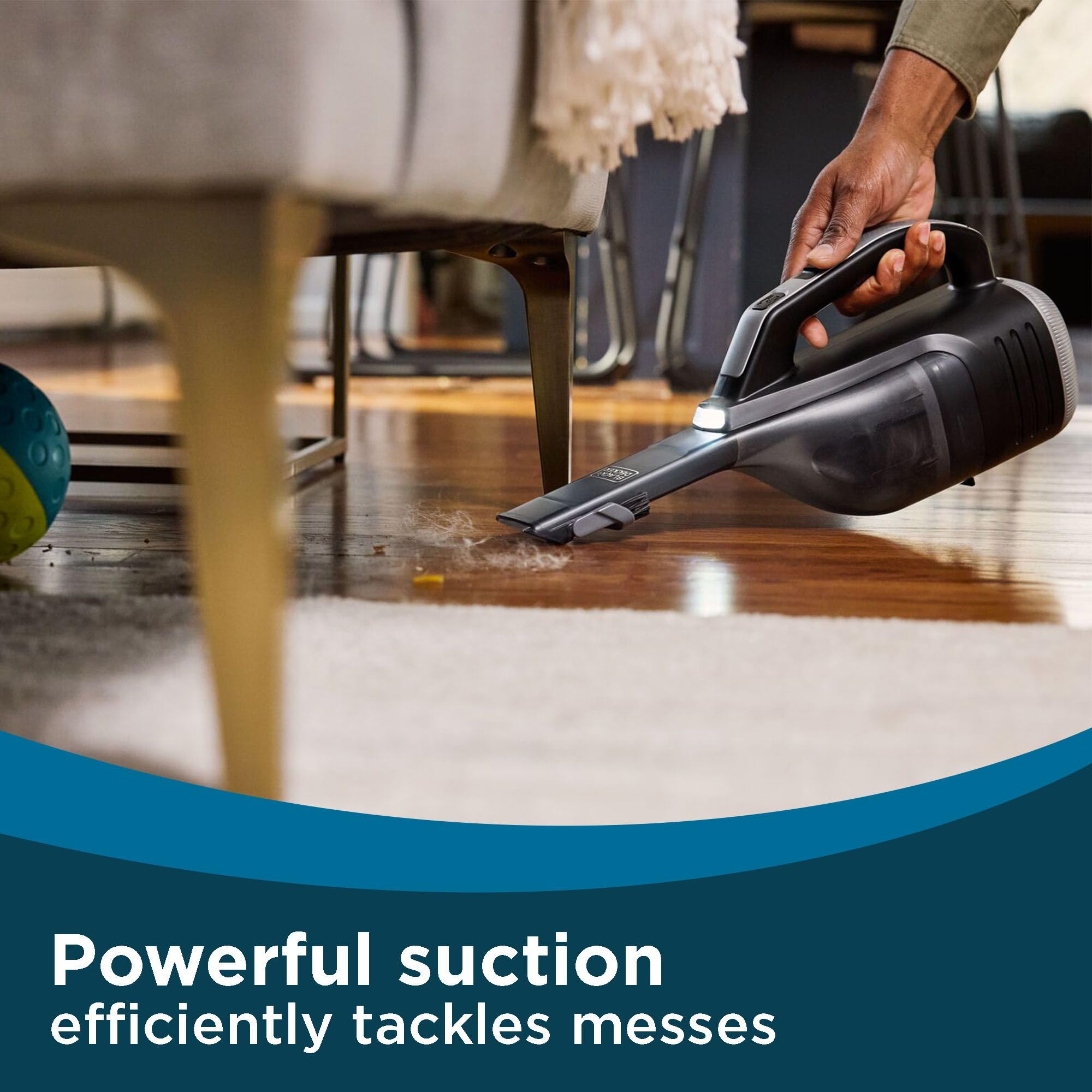 BLACK+DECKER Dustbuster Reveal Handheld Vacuum Cordless, Car Vacuum Portable Cordless, LED Light, Long Run Time, Rechargeable Lightweight Dust Buster, Includes Crevice Tool, Charging Base (HLVD320B42) view 7
