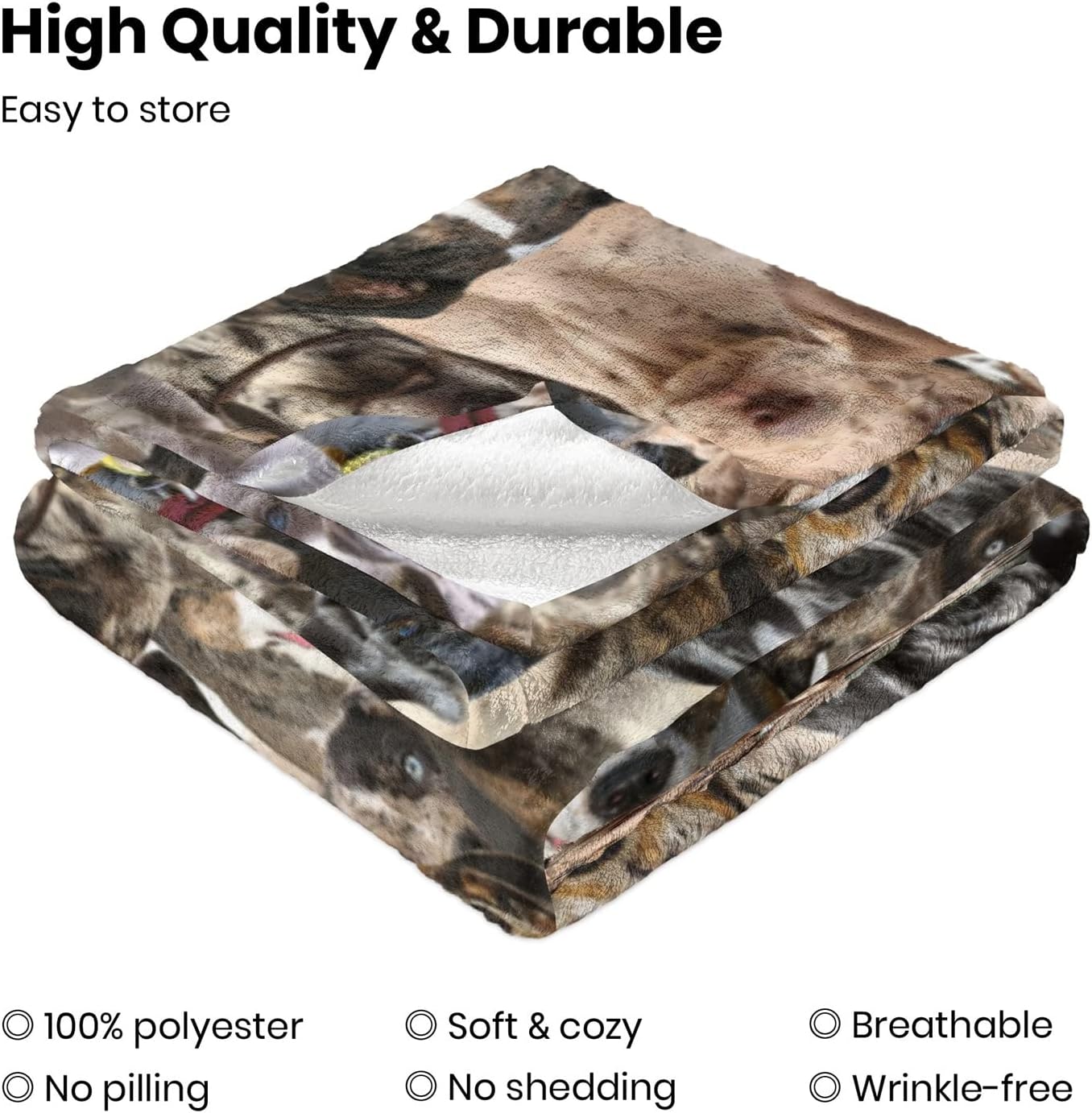 Catahoula Leopard Blanket, Gift for Catahoula Leopard Owner, Pet Dog Lover Mom, Catahoula Leopard Gift, Cute Puppy Flannel Throw Blankets for Couch Bed Sofa