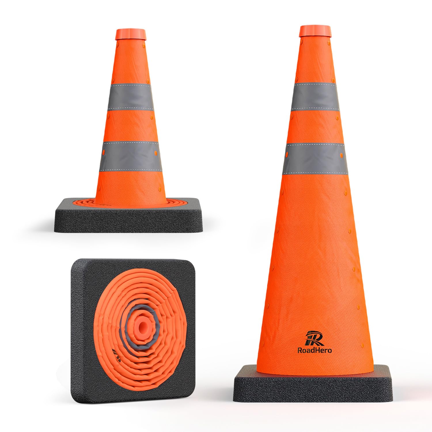 Snapklik.com : RoadHero 28 Inch Collapsible Traffic Safety Cones