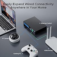 Vista 5 de Switch Ethernet 2.5G de 4 puertos con 2 x 10G SFP+ Uplink – Switch de red TEROW compatible con VLAN, compatible con Gigabit/2.5GbE/10GbE