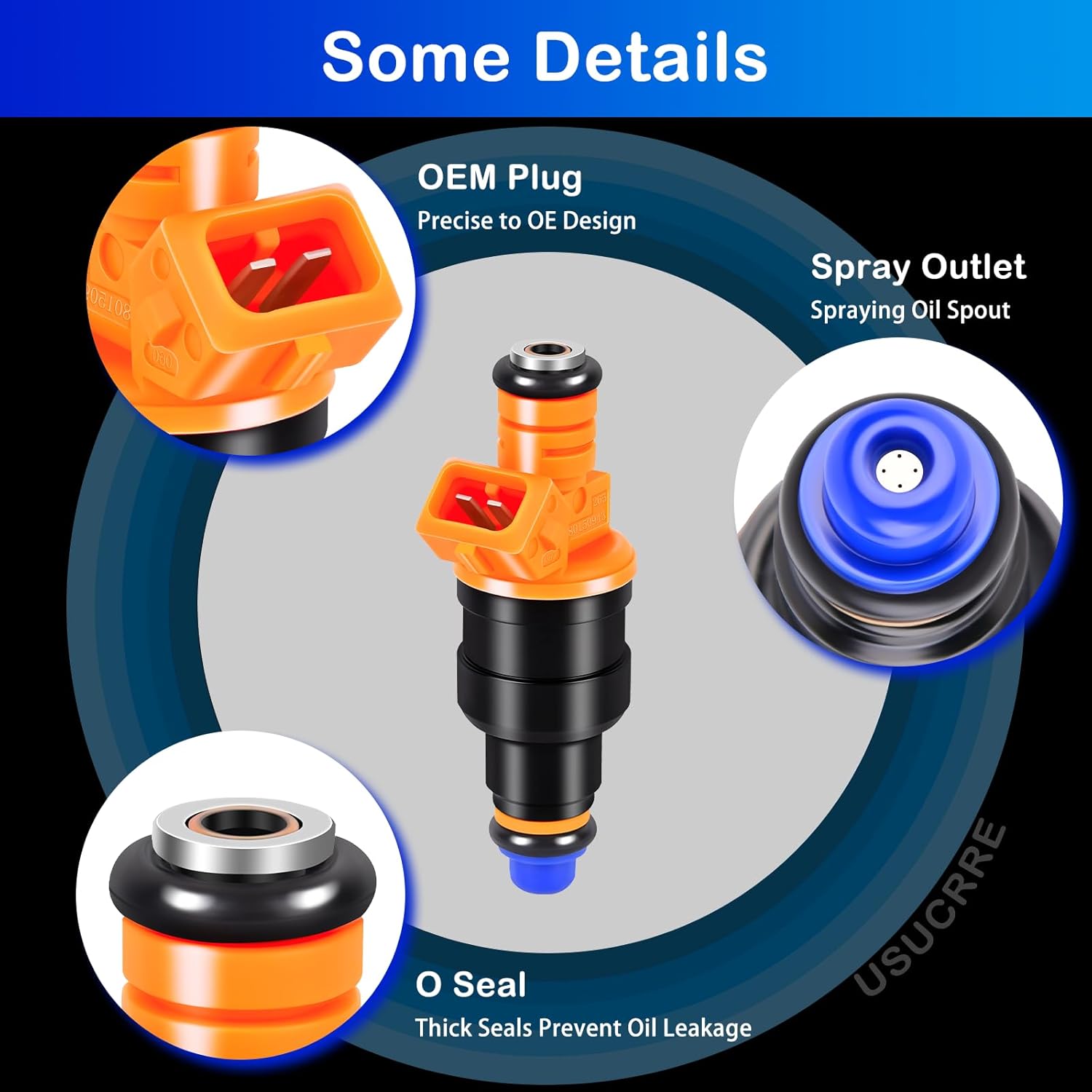 Upgraded Fuel Injectors V8 Compatible with Ford E-150 2003 4.6L/5.4L V8,for E-350 Super Duty 1999-2003,for Excursion 2000-2004，for Lincoln Navigator 1998-1999 8 Pack Orange 0280150943