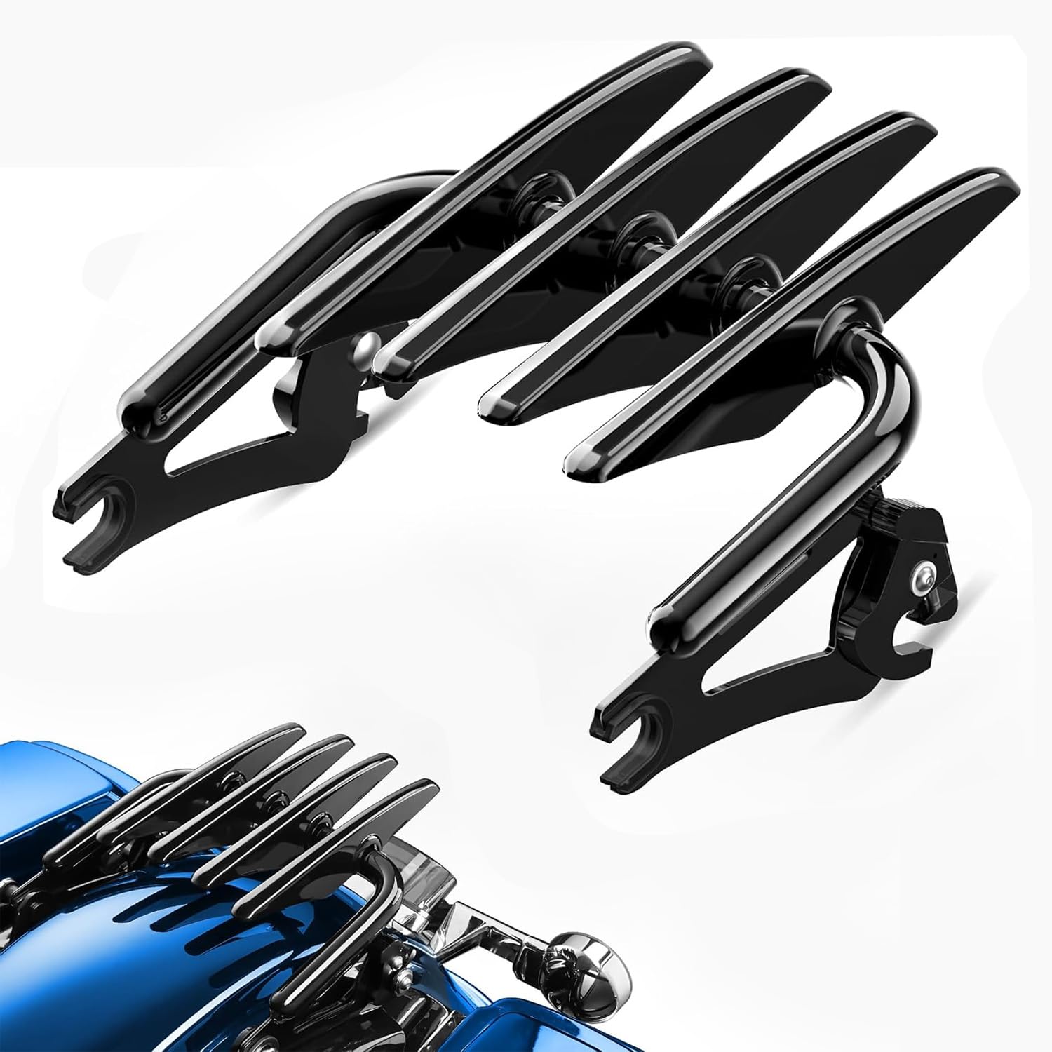 Portapacchi Moto, Portapacchi Posteriore Rimovibile, Portapacchi Invisibile,Compatibile Con i Modelli Harley Touring 2009-2026 (Street Glide/Road Glide/Road King/Electra Glide/Ultra Limited)