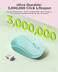 seenda Wireless Mouse for Laptop, 2.4G Noiseless Mouse with USB Receiver - Optical Tracking Portable Computer Mice for Chromebook, PC, Tablet, Windows System, 24 Months Battery Life - Mint Green