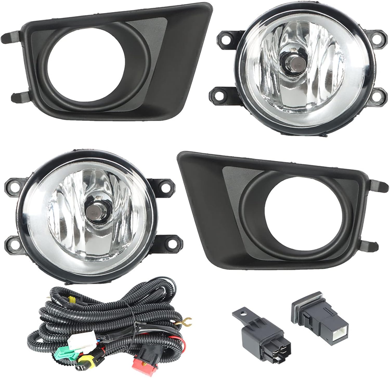 2Pcs Driving Fog Lights Assembly with Bulb Switch Wiring Kit Replacement for Ta-coma 2012-2015 Pickup Truck