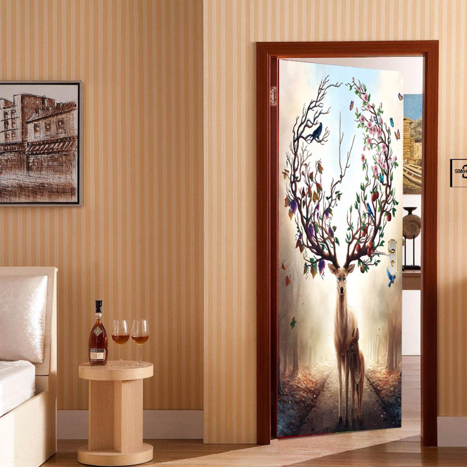 Drachen Aufkleber 3D Drachen Flammen Türaufkleber 88x200cm - Selbstklebend  \u0026 Abnehmbar Für Innentüren 3D Drachen Türaufkleber Selbstklebend, image size:1600x1600