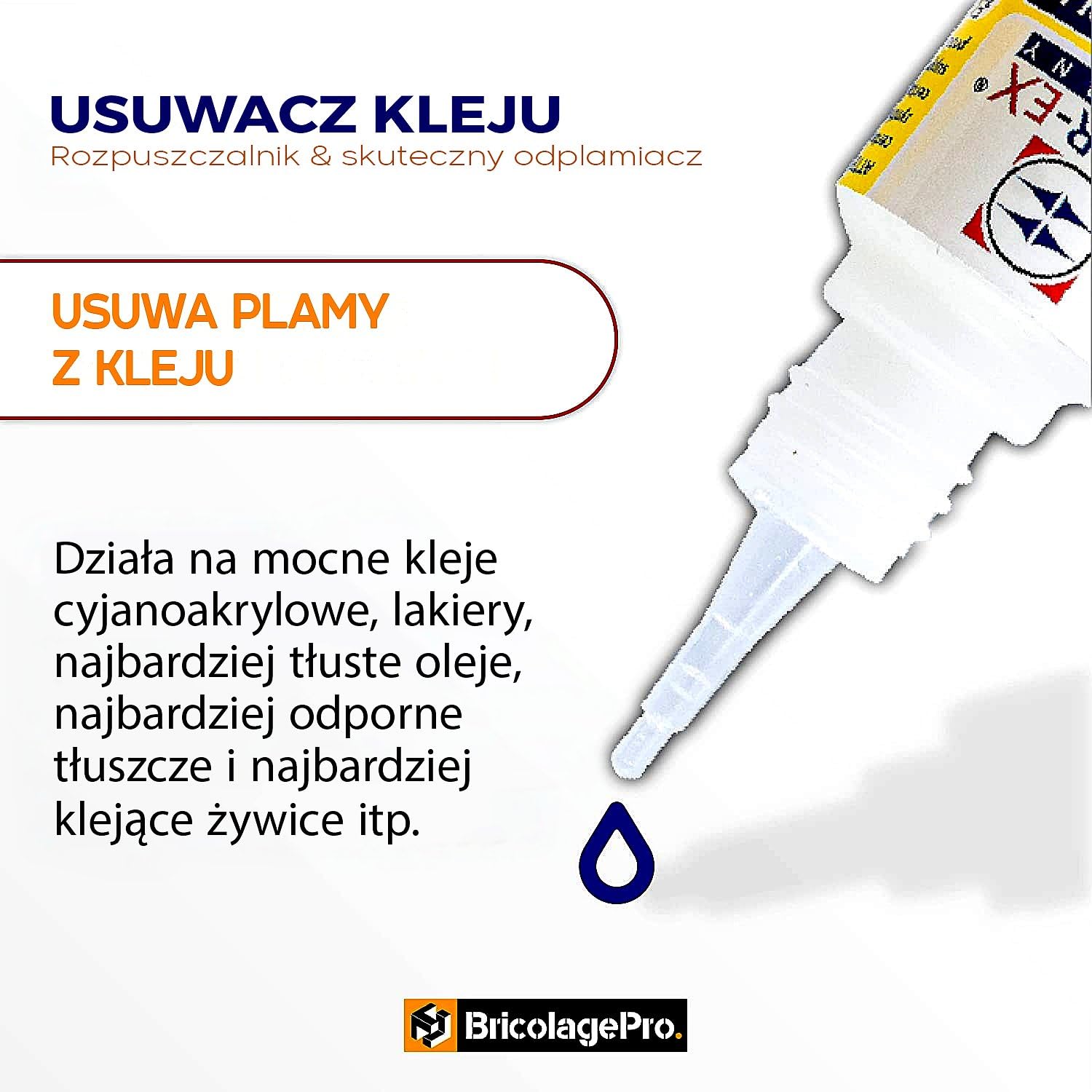 Repar-ex – Profesjonalny Środek do Usuwania Kleju | Rozpuszczalnik do Silnych Klejów, Żywic i Lakierów | Bezpieczny dla Metalu, Drewna, Tworzyw Sztucznych, Szkła i Ceramiki | 20 ml