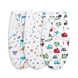 Bubble bear Baby Boy Girl Swaddle Blankets, 3-6 Months - Hypoallergenic, Adjustable Swaddle Sleep Sacks, Cute Soccer Ball, Dinosaur Pattern, 3 Pack
