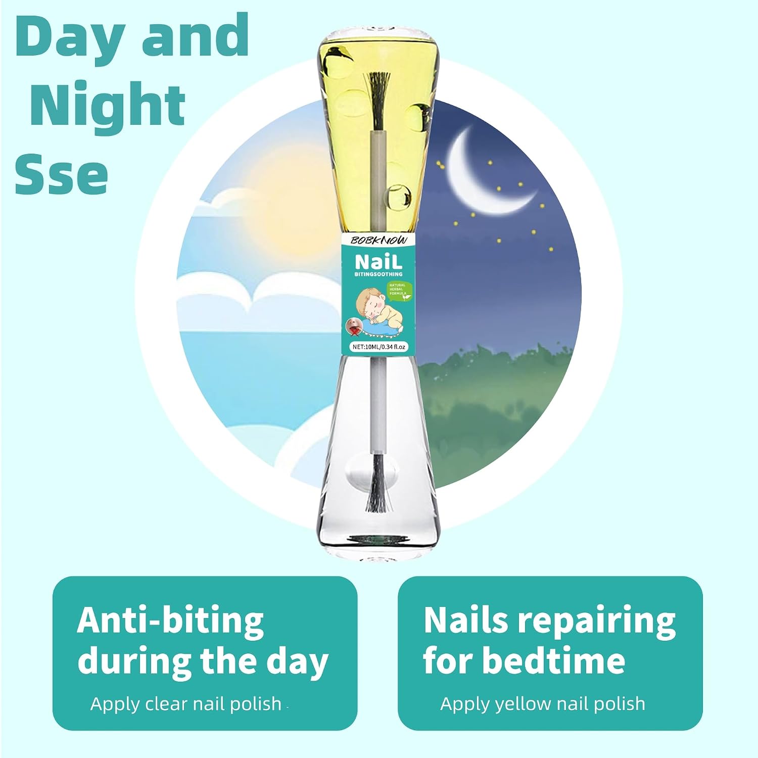 10 ml Nail Biting Treatment for Kids, Bitter Melon Extract Polish Prevention for Nali Bite, Protect & Repair, Double Effect for Correct Kids Bad Habits