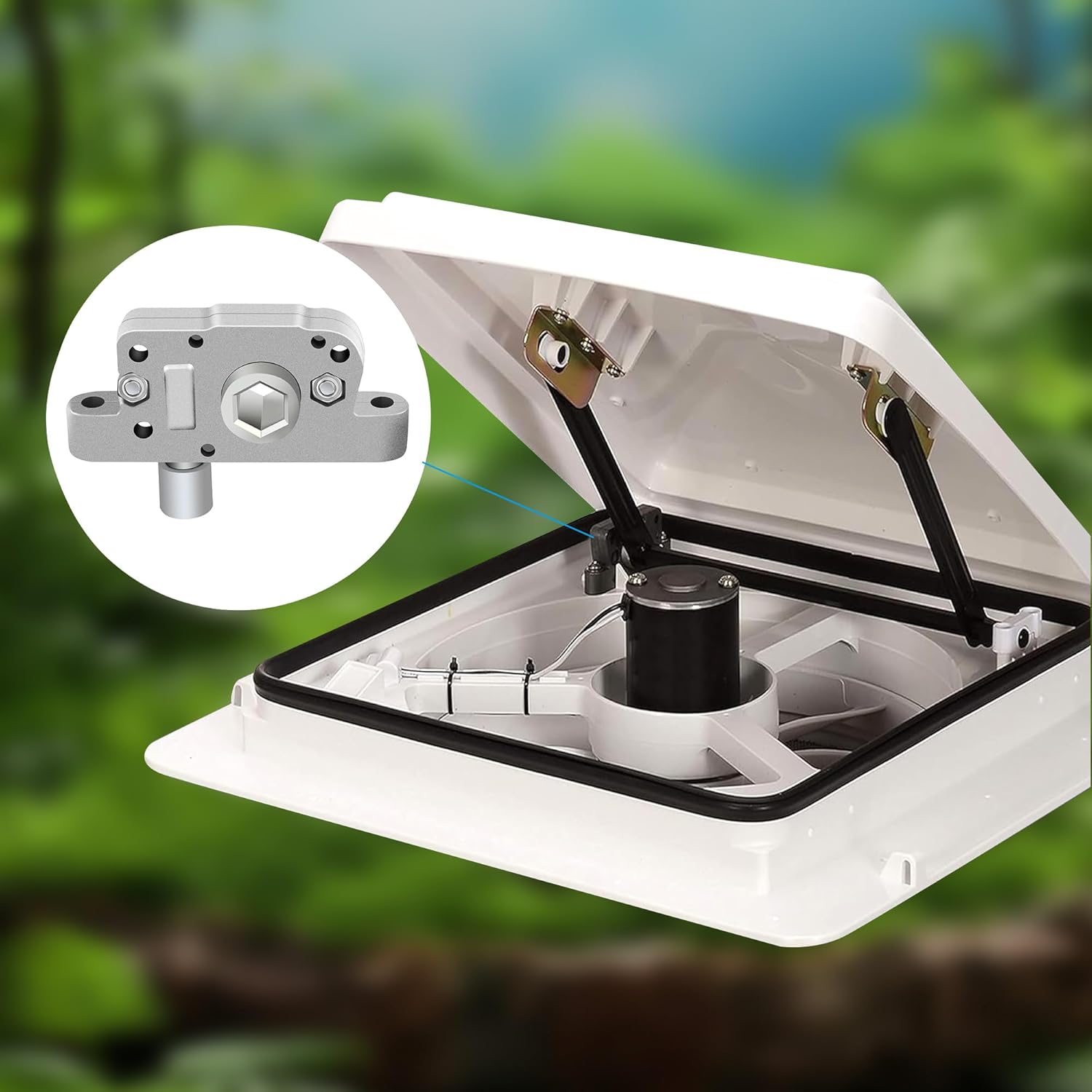 Maxxair RV Roof Vent Cover - Fan Operator Mechanism Compatible with Max Air Fan