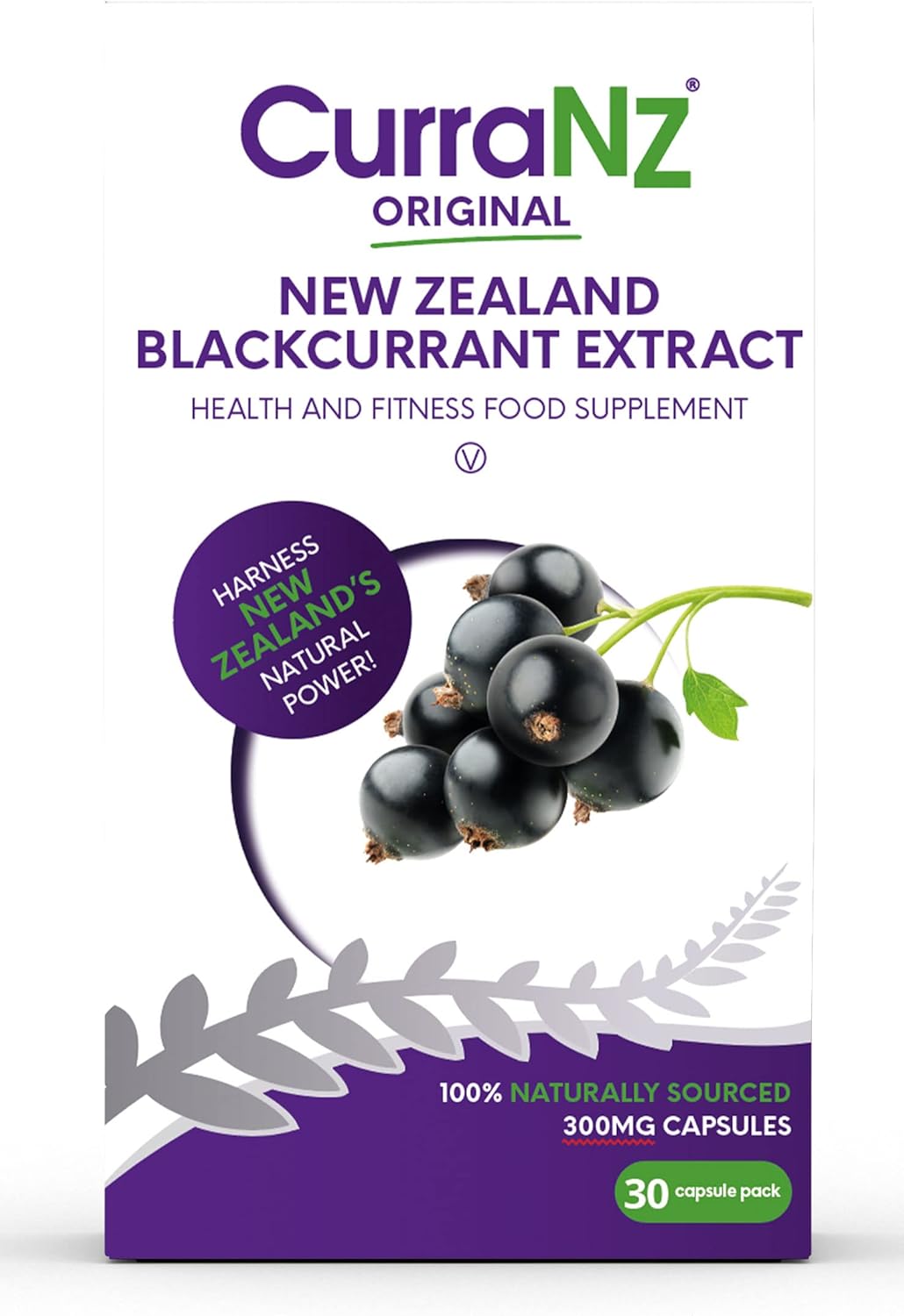 CurraNZ New Zealand Blackcurrant Anthocyanin Extract Supplement (30 Capsules)
