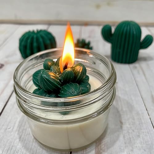 Miniatura 5 de MOUYAT Paquete de 9 moldes de silicona para suculentas, molde de resina de cactus 3D, moldes de vela de silicona para hacer velas, moldes de jabón,