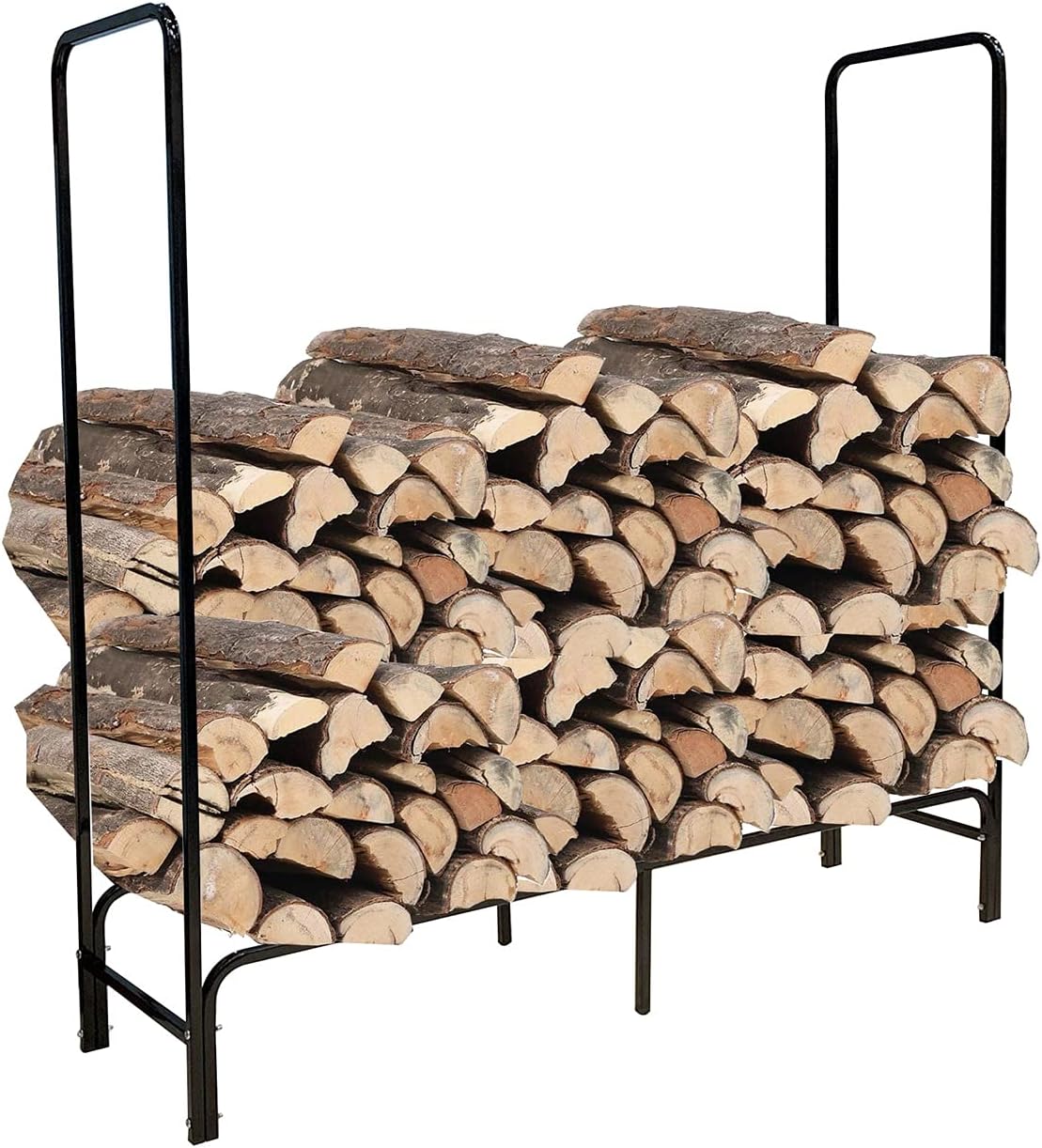 PURELOVEE Outdoor 4ft Firewood Log Rack with Waterproof