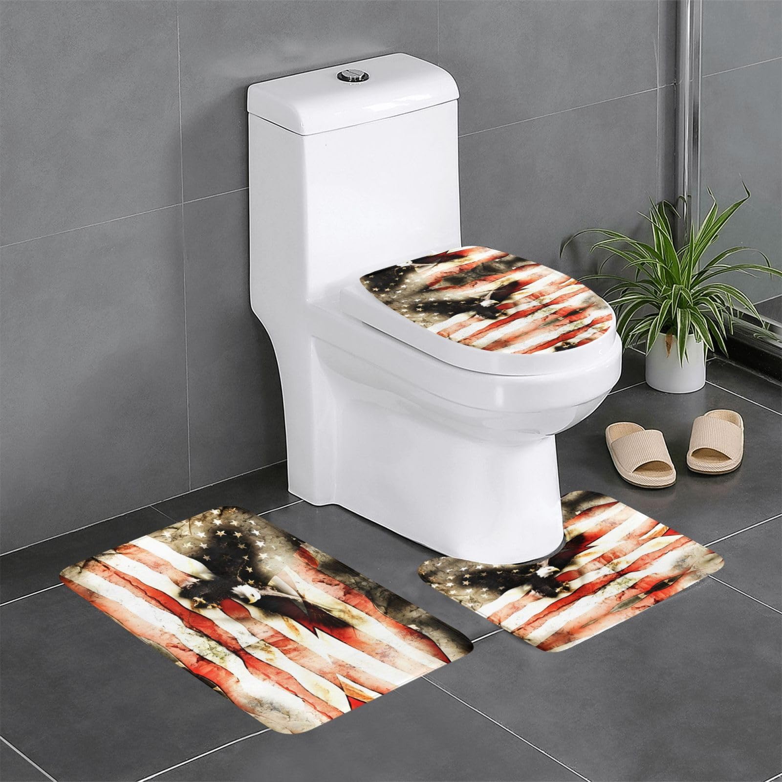 Tapis de bain absorbants aigle lot de 3 pour hotel et maison