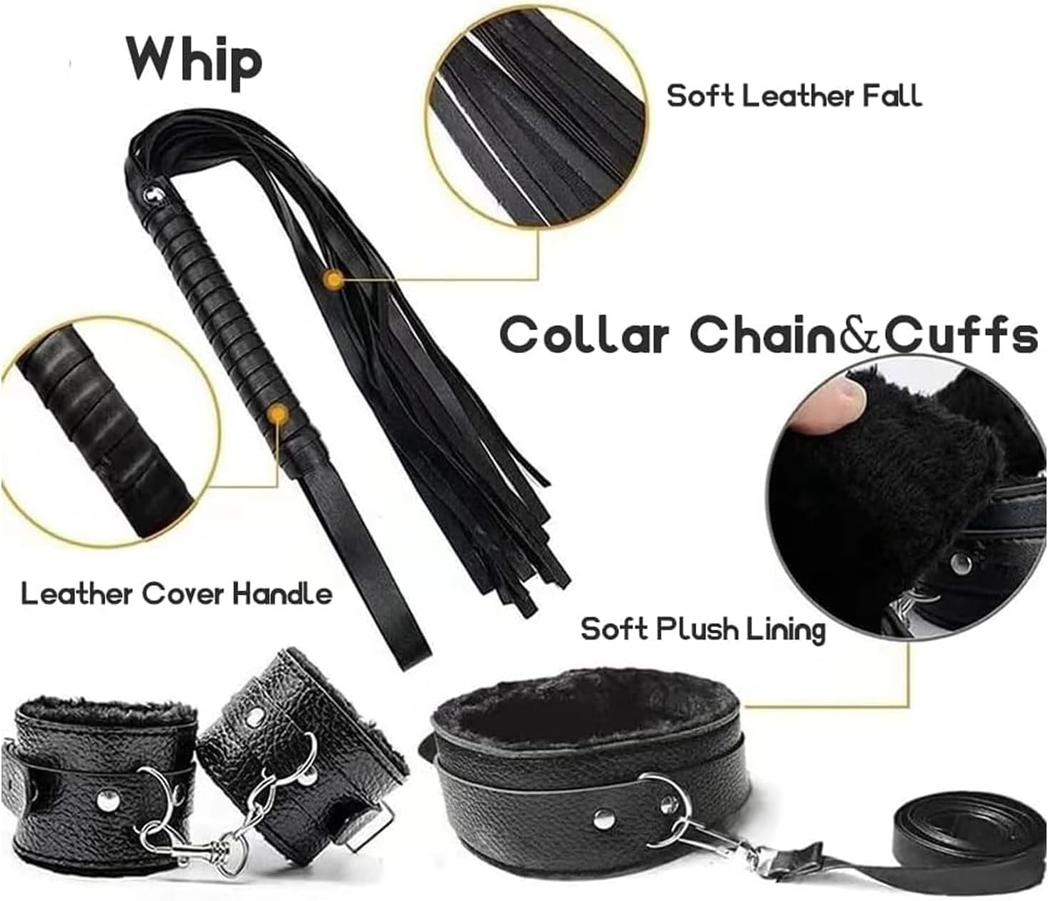 Adult BDSM Kit Sex Toys for Men Women Couples. 11PCS Sex Bondage Restraints with Adjustable Handcuffs Collar Ankle Cuff Blindfold Feather Tickle Paddle,Bondage Gear & Accessories Adult Toys Sex Game