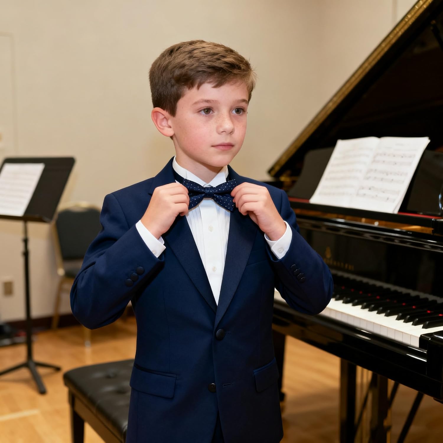Boys Formal Suits for Boy 6 Pieces Kids Tuxedo Wedding Ring Bearer Outfit Blazer Vest Shirt Pants with Tie and Bowtie