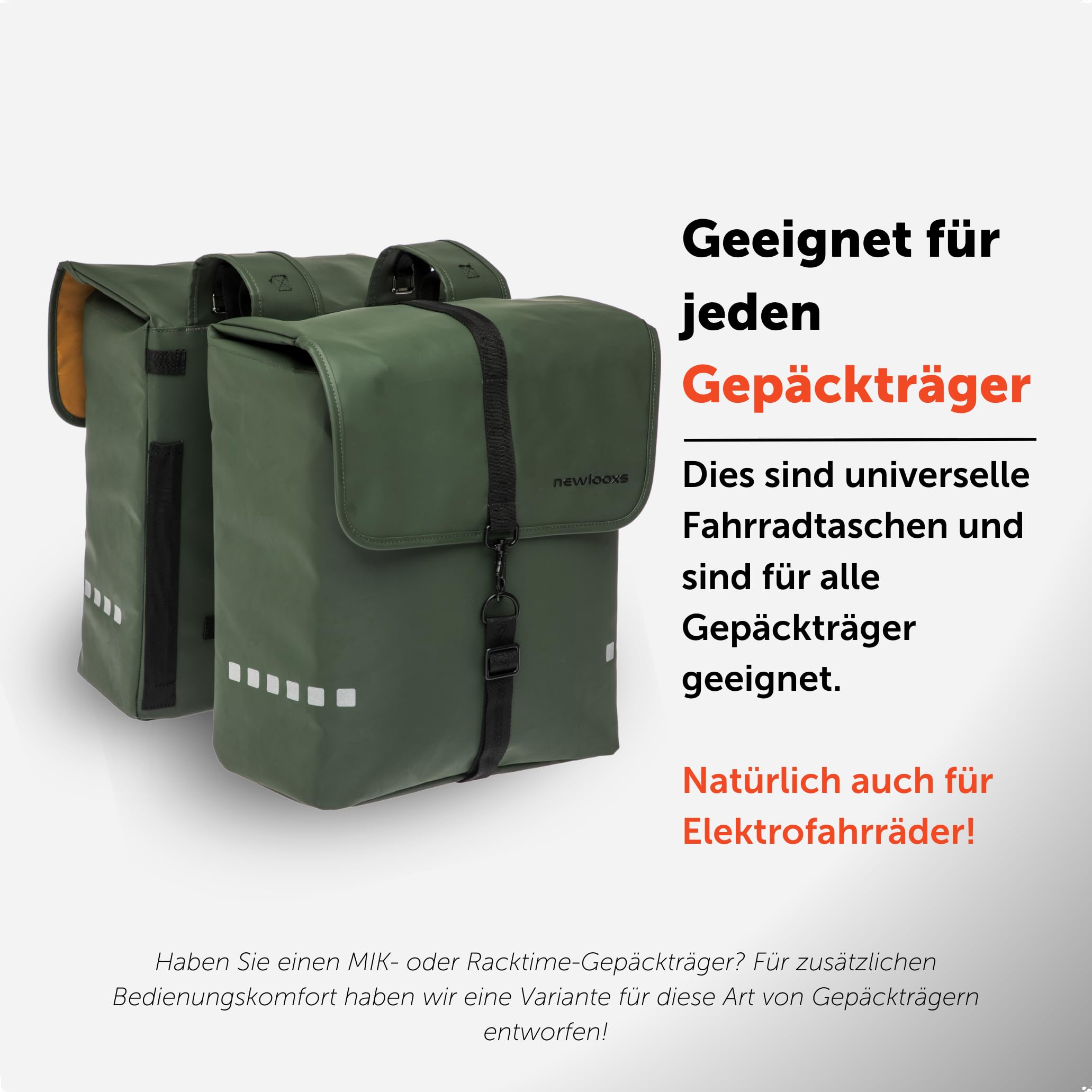 Newlooxs Bagażnik rowerowy Odense Double Khaki - 39 litrów - 340x380x160mm