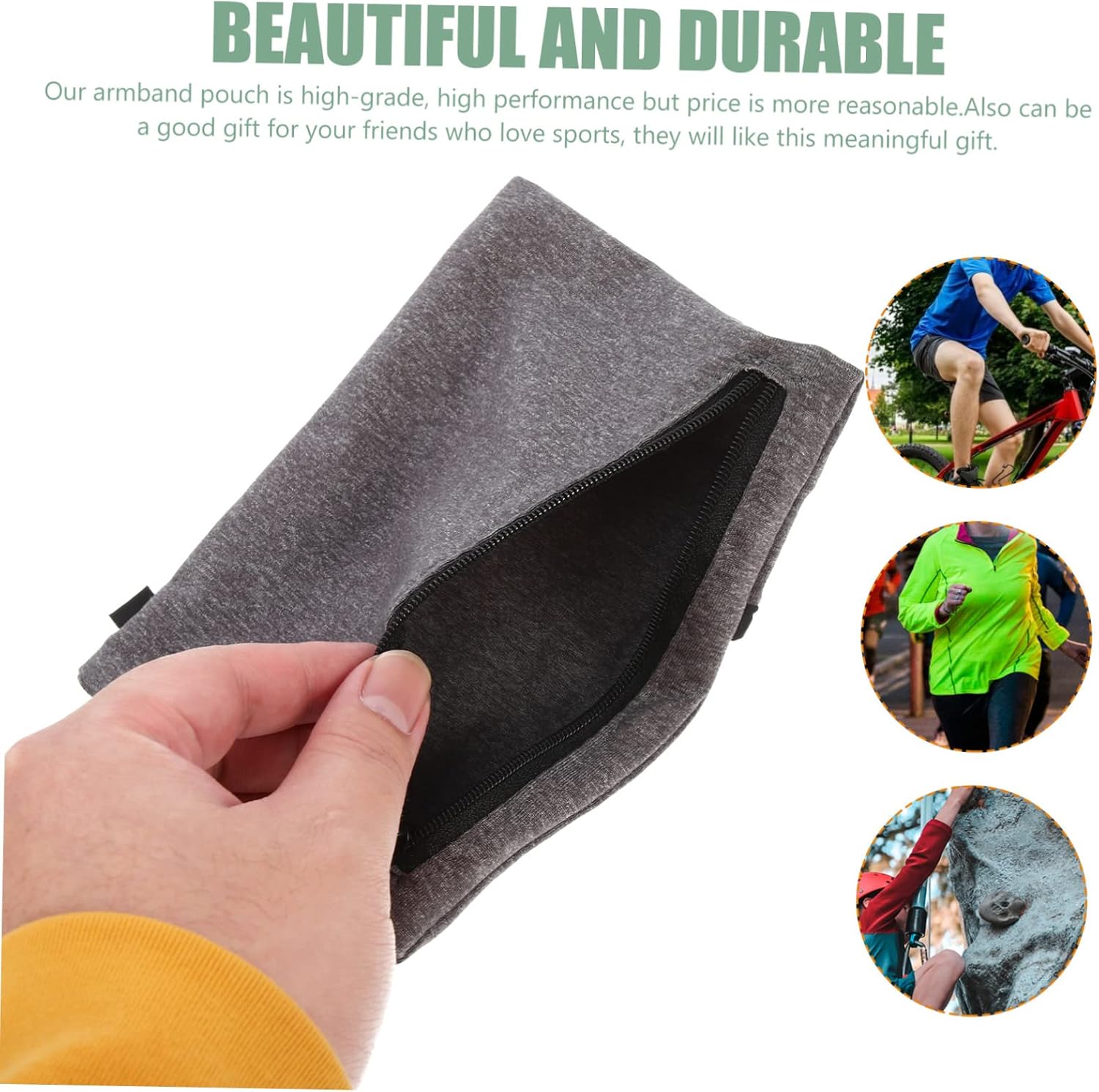 Elastic Sports Armband Phone Holder Running Cellphone Sleeve Phone Pouch and Leash