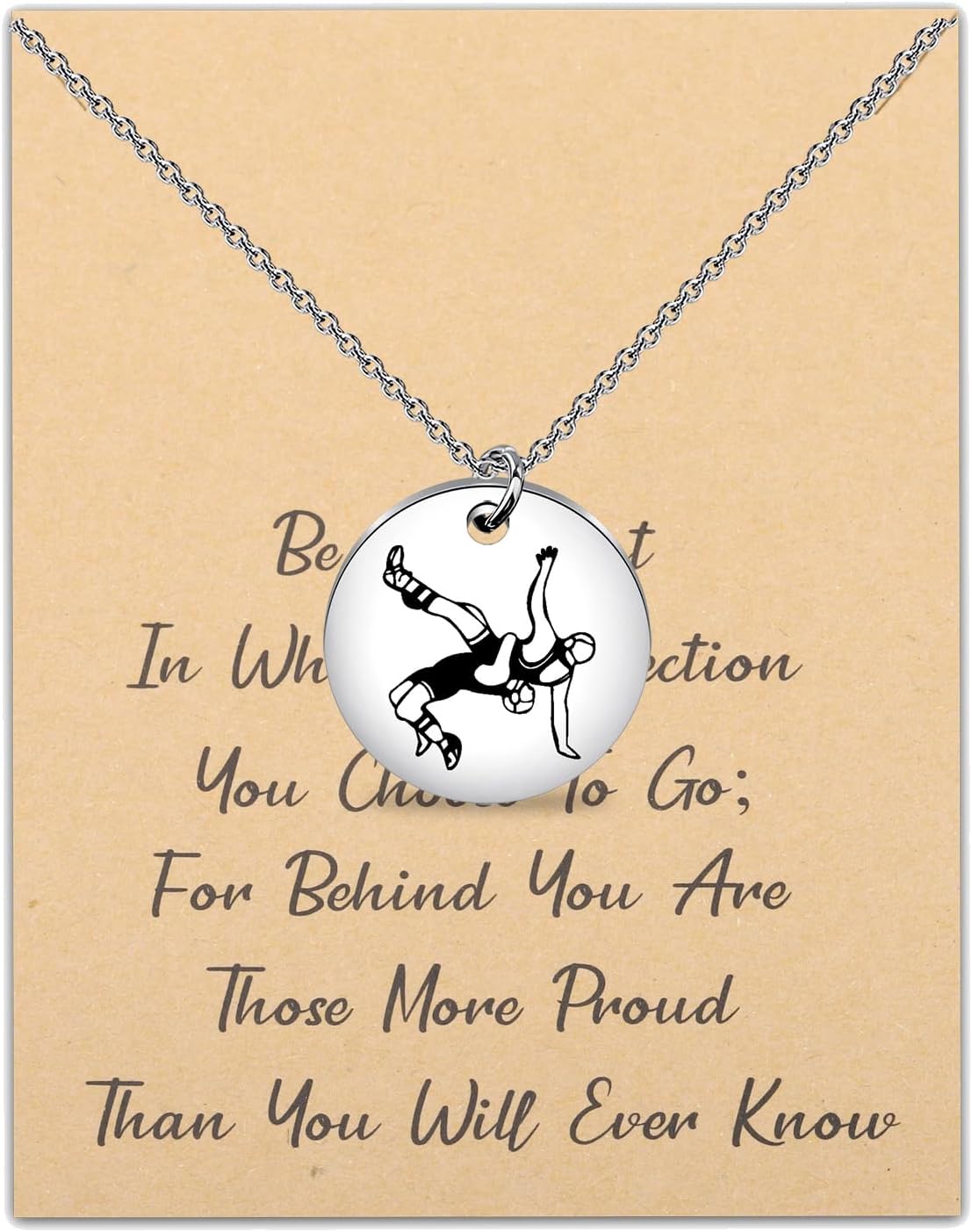LQRI Wrestling Coach Necklace Freestyle Wrestling Jewelry Lover Gift