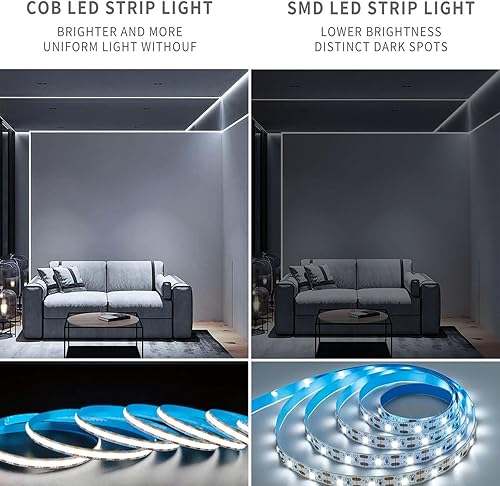 Miniatura 4 de Tira de luces LED de 5 V, tira de luz LED USB blanca, tira de luz LED de mazorca regulable de 3.28 pies, tira LED corta de alto brillo para vitrina,