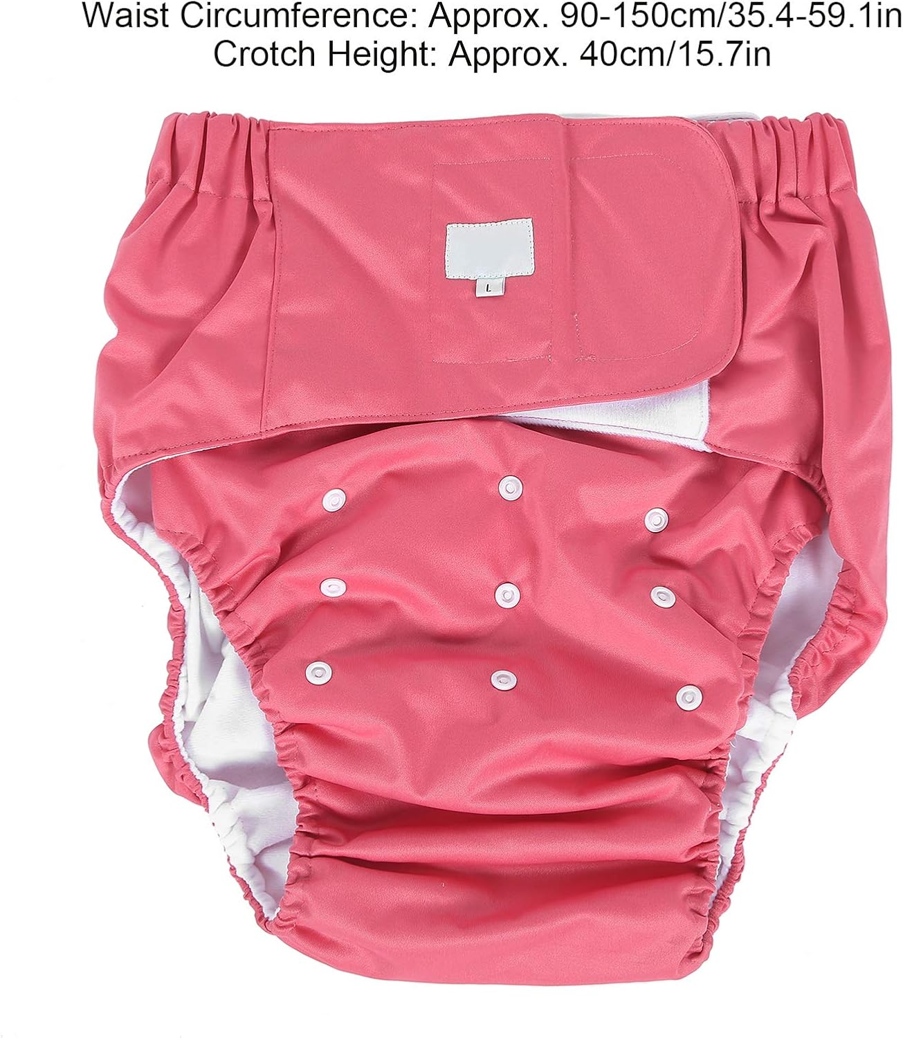 Adult Cloth Diaper Cover, Reusable Elderly Incontinence Nappies Underwear with Pure Cotton Adjustable Washable for Unisex Elderly (705 Rose red)