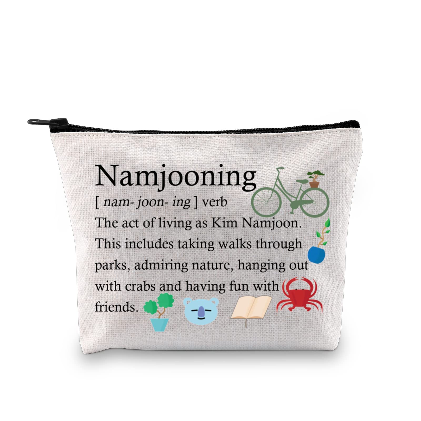 XYANFA Namjooining Makeup Bag Kim Namjoon Gift Kpop Army Gift Gift For Kpop Fan Korean Drama Zipper Pouch, Namjooning, Fashion
