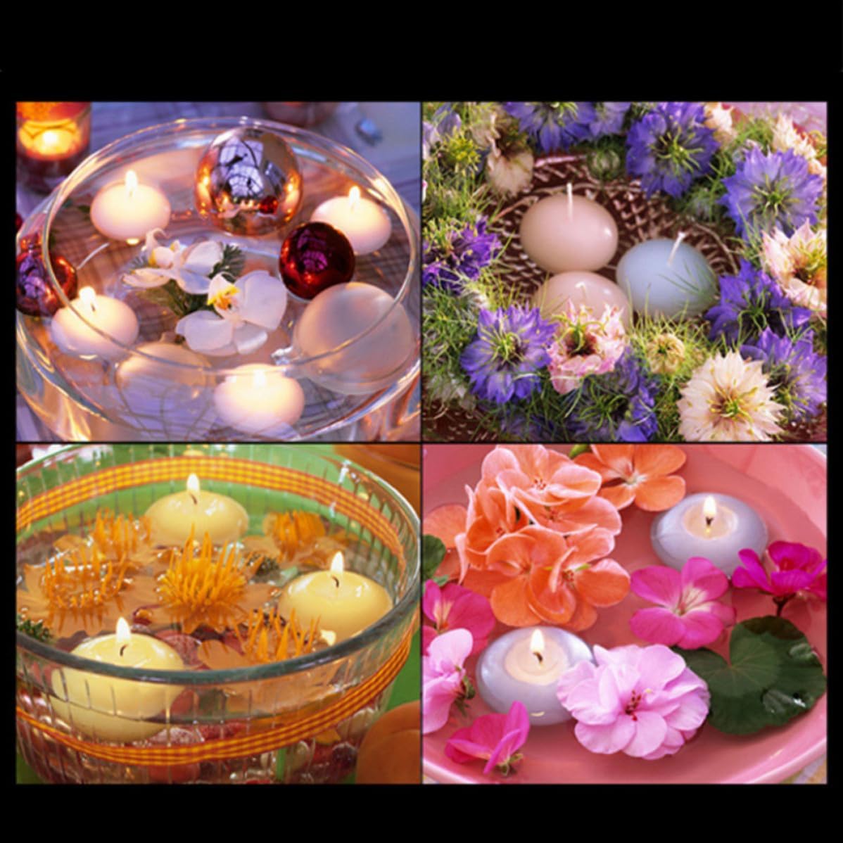 10pcs Small Purple Floating Candles Unscented for Wedding Event Decor