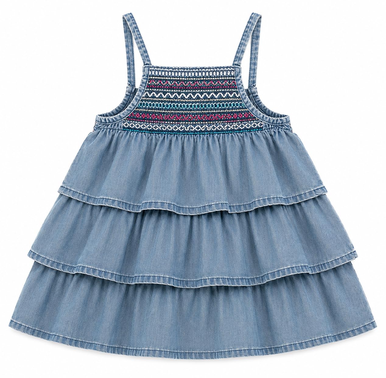 Mayoral Vestito Bambina in Cotone, Abito con Ricamo e Gonna a Balze, Stile Elegante per Primavera Estate