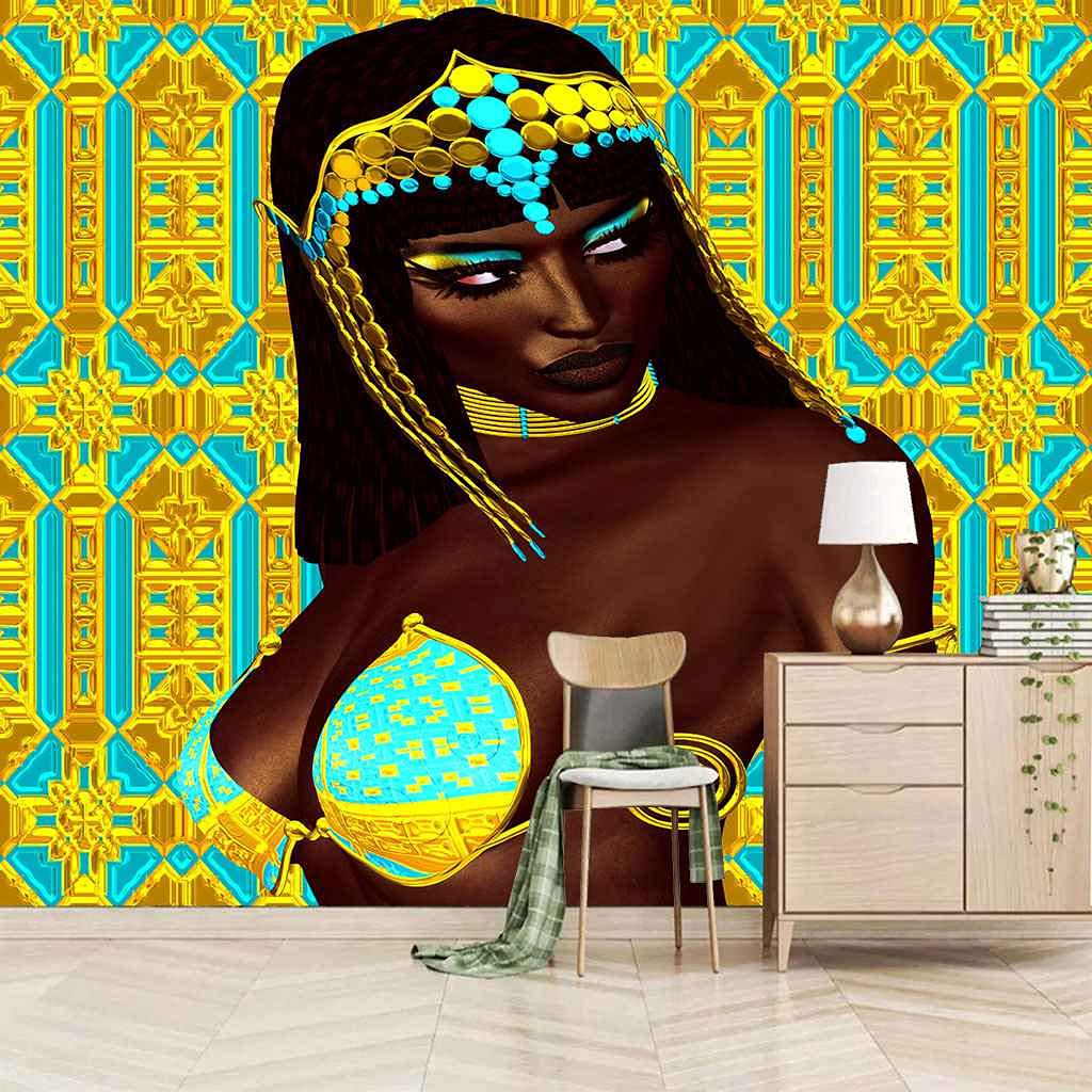 Poster mural personnalisé portrait de femme en toile adhésive premium