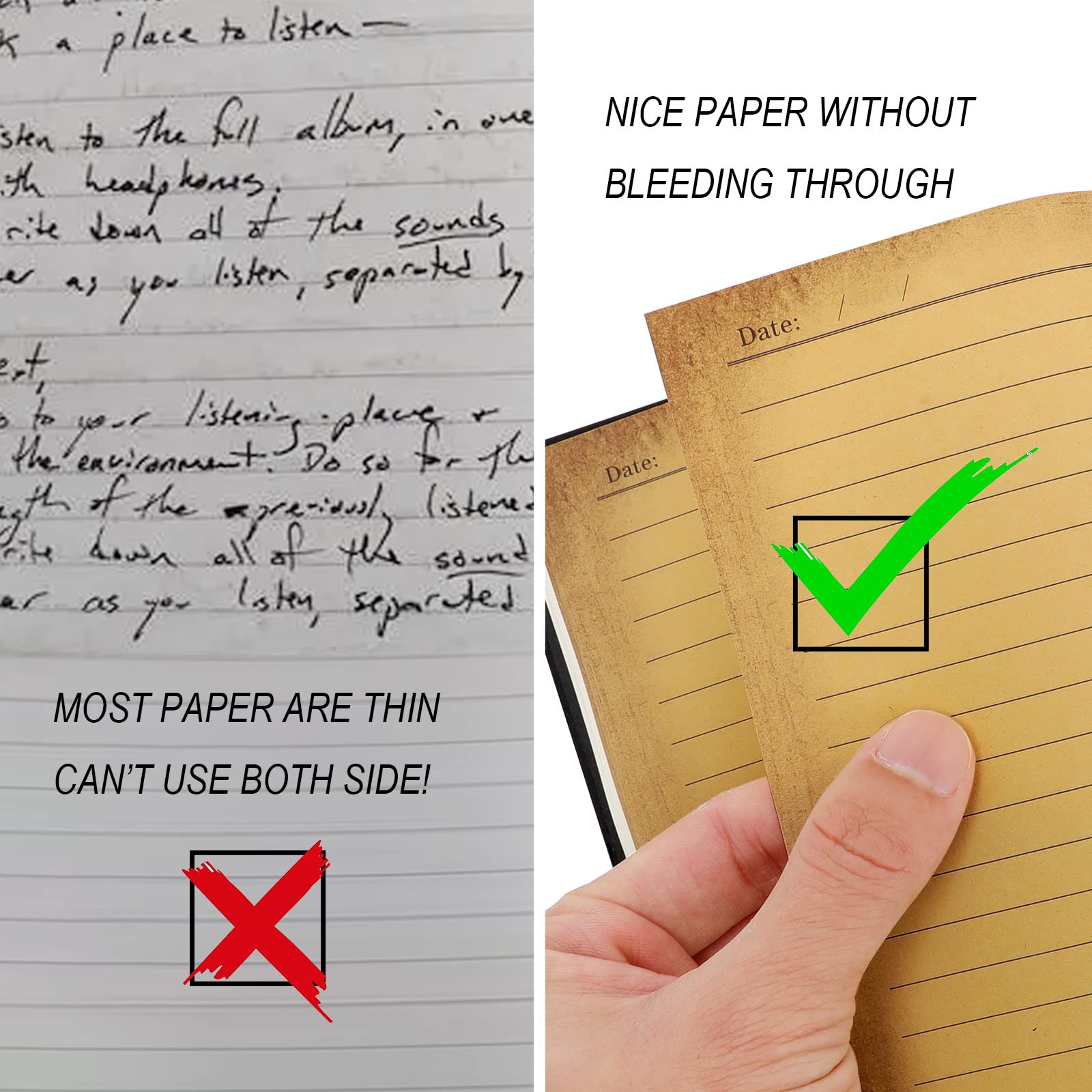 Roc - Cuaderno De Cuero En Relieve, Con Bolígrafo Y Funda Para Boligrafo Bronce