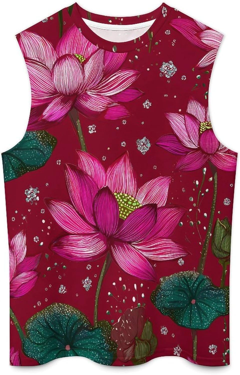 Lotusflowers Leaf Men's Sleeveless Shirt Small