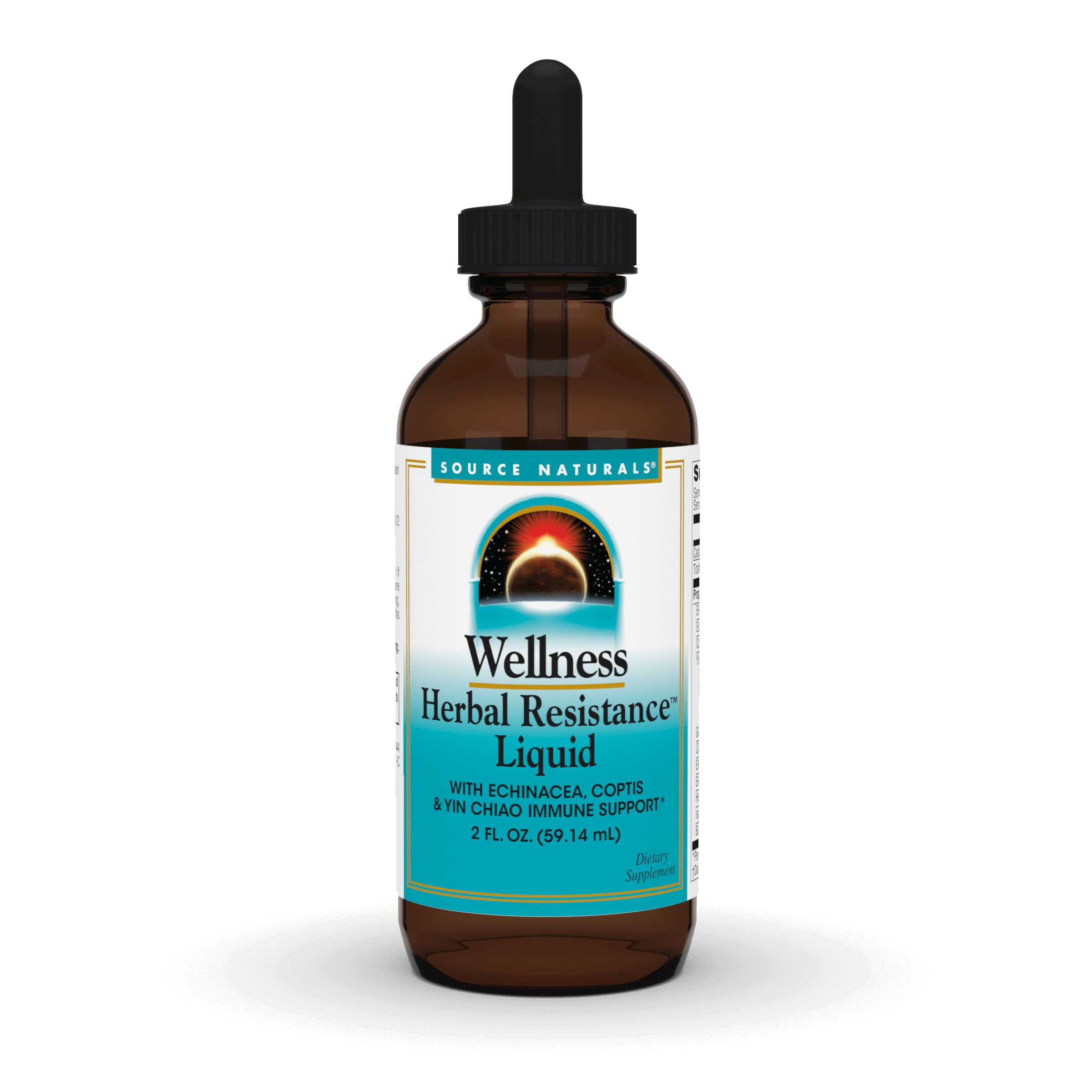 Source Naturals Wellness Herbal Resistance Liquid - with Echinacea, Coptis, and Yin Chiao, Immune Support* - 2 Fluid oz