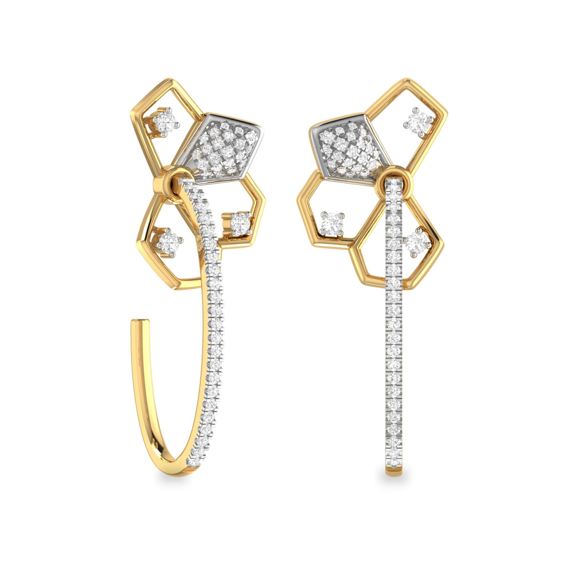 yellow-gold and Solitaire Stud Earrings for Women-image-20