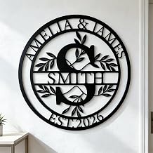 Custom Metal Name Sign Split Letter Monogram Family Wall Decor